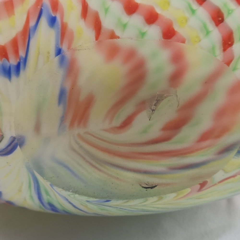 Vintage Murano Style Mid Century Vase Bright Color Lg Swirled Hand blown Glass - Picture 6 of 9